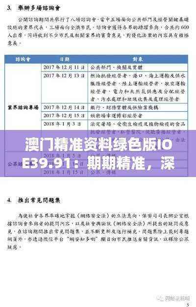 澳门精准资料绿色版IOE39.91：期期精准，深度解析安全策略