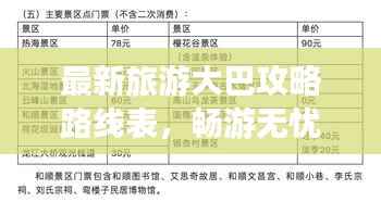 最新旅游大巴攻略路线表,畅游无忧旅行必备指南