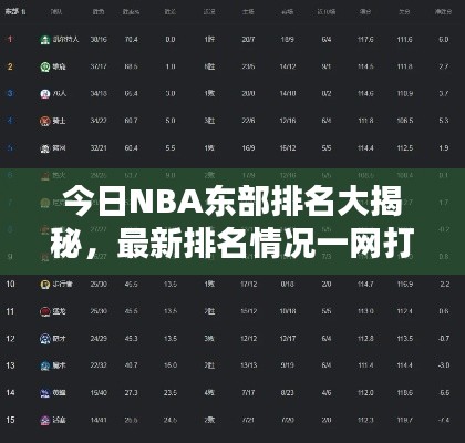 今日NBA东部排名大揭秘,最新排名情况一网打尽!