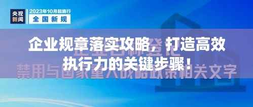 企业规章落实攻略,打造高效执行力的关键步骤!
